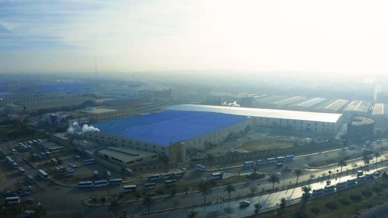 Aerial view of the T&C Garments factory in El Obour City